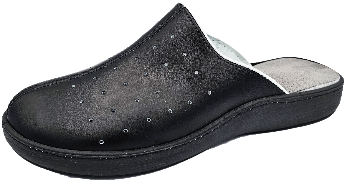 Usnjeni copati 702 - črna